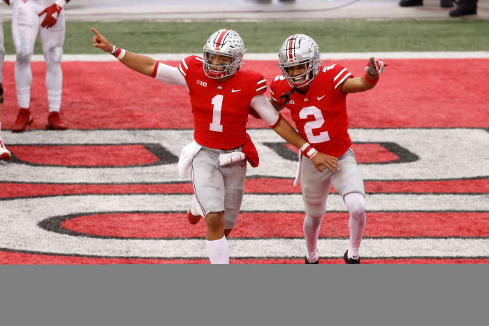 Justin Fields and Chris Olave